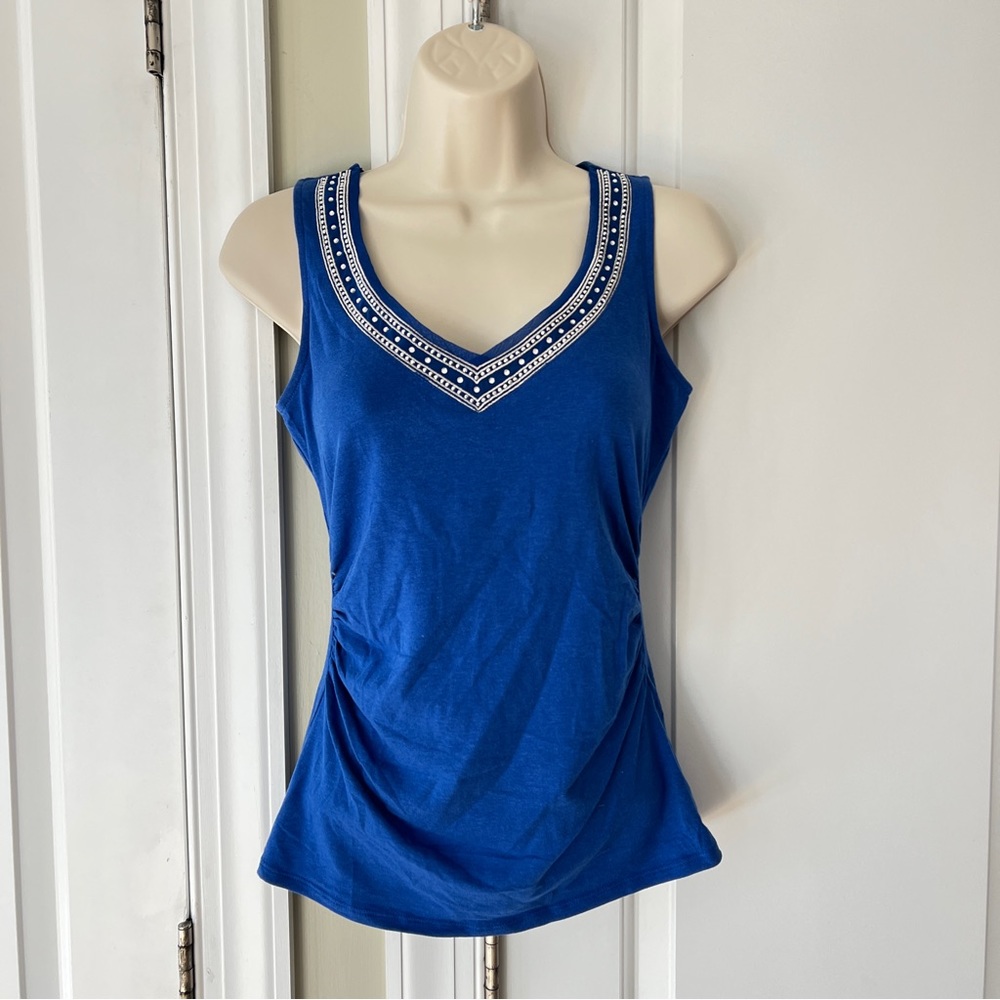 WHBM XXS Cobalt Blue Embellished Tank